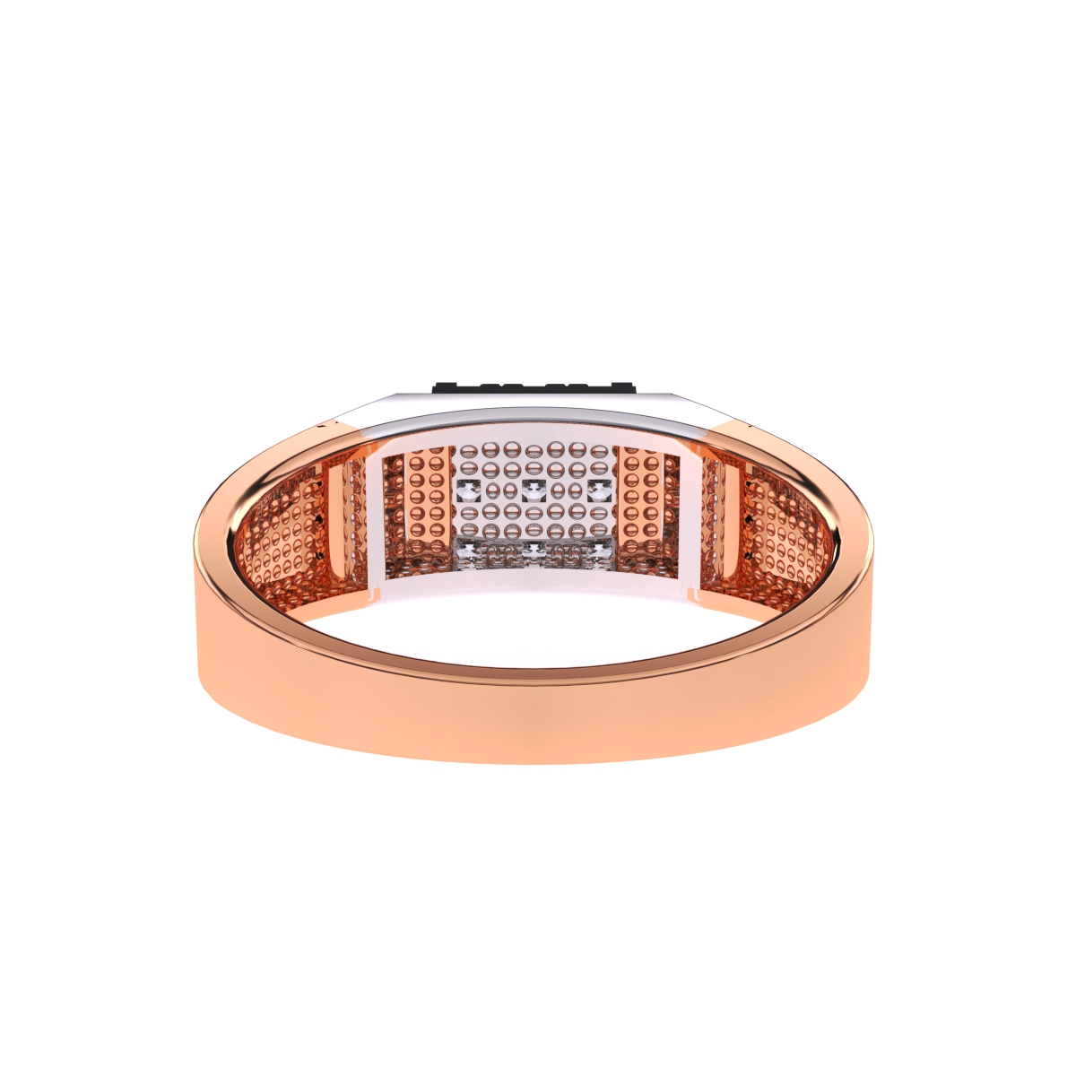 Elegant Two-Tone Cluster Diamond Men's Ring